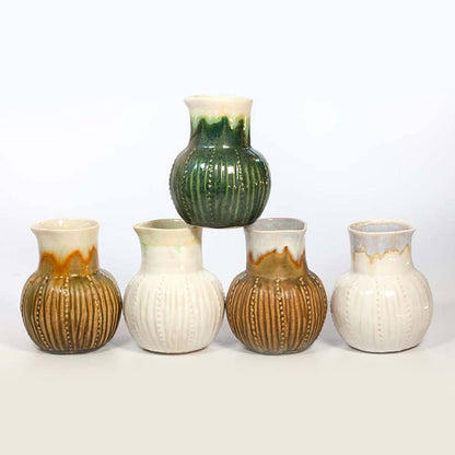 Alison Evans Ceramics - Shell Texture Creamer: Mint& Charcoal