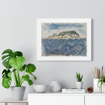 Deer Isle Series: Mark Island Lighthouse, 1928 by John Marin Framed Poster - PMA Store at the Portland Museum of Art, Maine