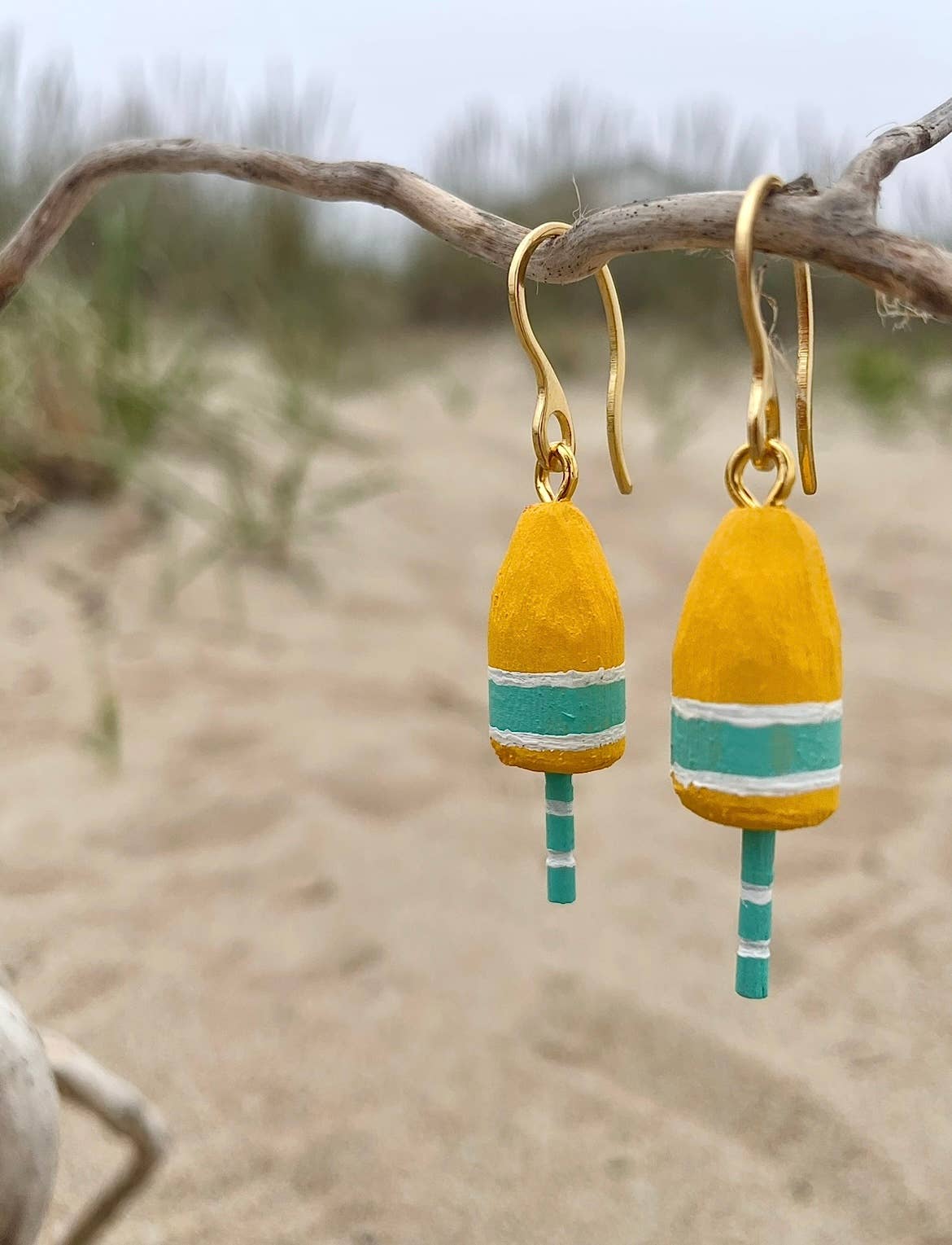 Blue Harbour Boatique - Buoy Earrings: Yellow - PMA Store at the Portland Museum of Art, Maine