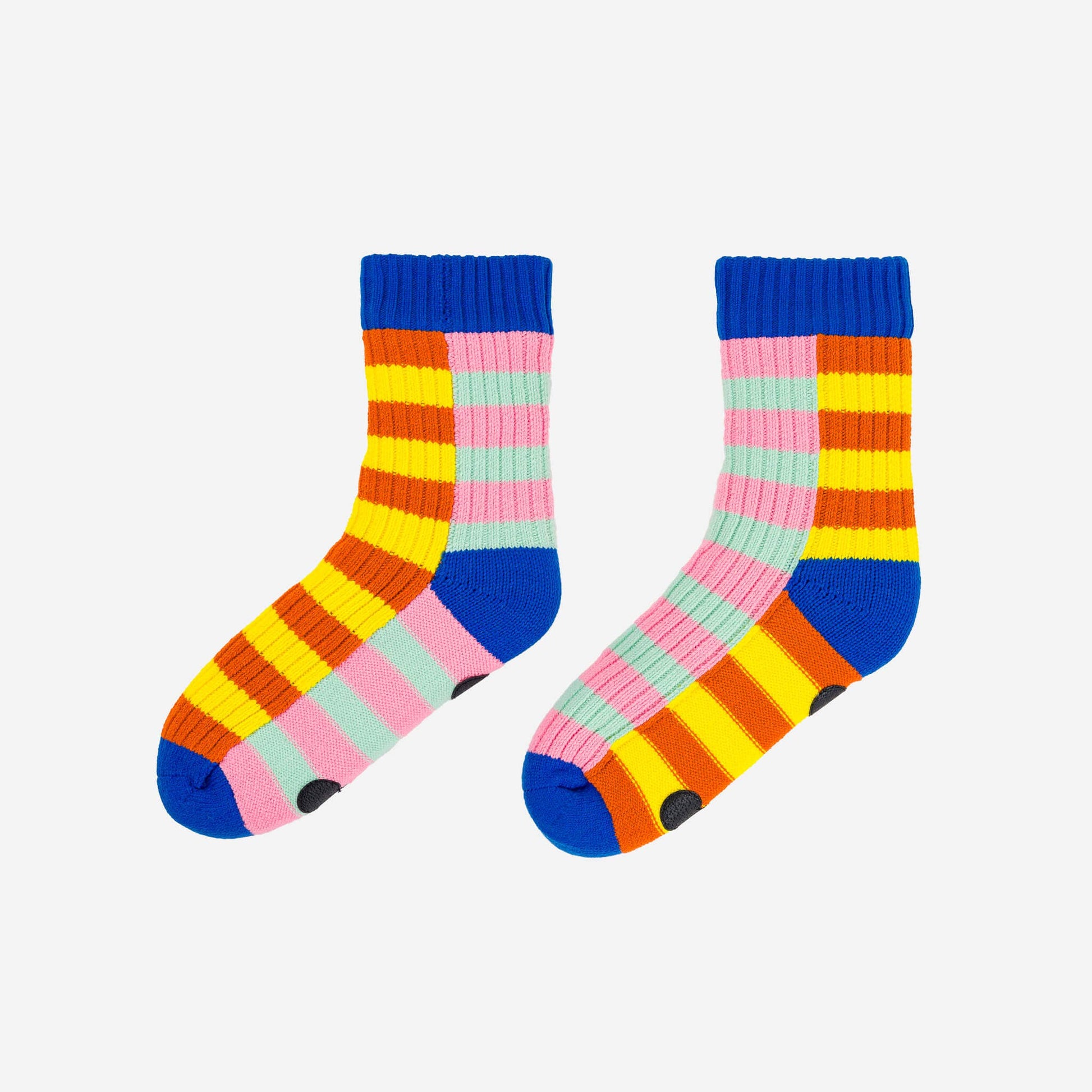 Super Stripe Knit House Socks: Poppy Lilac / L/XL - W 9.5-12.5<br>M 8-11 - PMA Store at the Portland Museum of Art, Maine