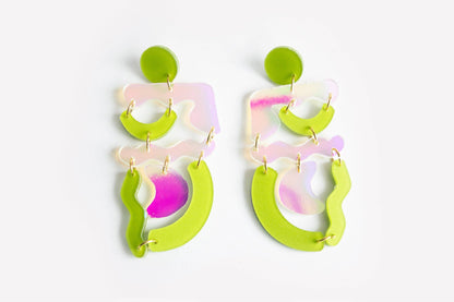 Ecoresin Squiggle Mania Earrings: Nude Solar - PMA Store at the Portland Museum of Art, Maine