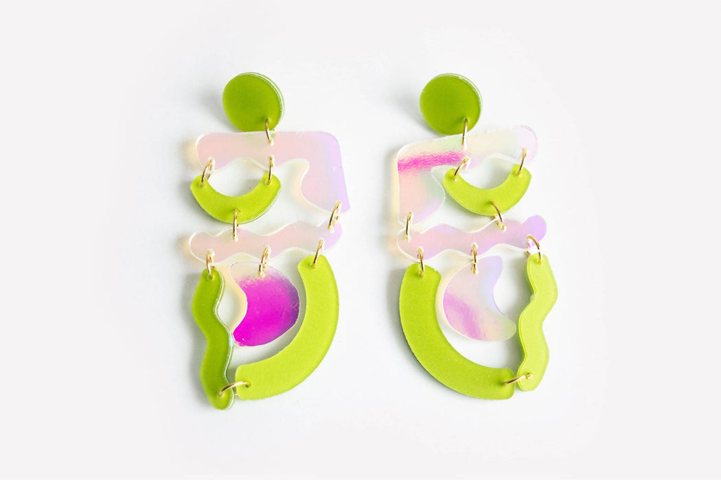 Ecoresin Squiggle Mania Earrings: Nude Solar - PMA Store at the Portland Museum of Art, Maine