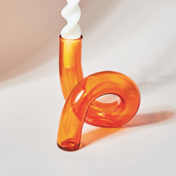 Twist Glass Candlestick Holder / Flower Vase: Blue - PMA Store at the Portland Museum of Art, Maine