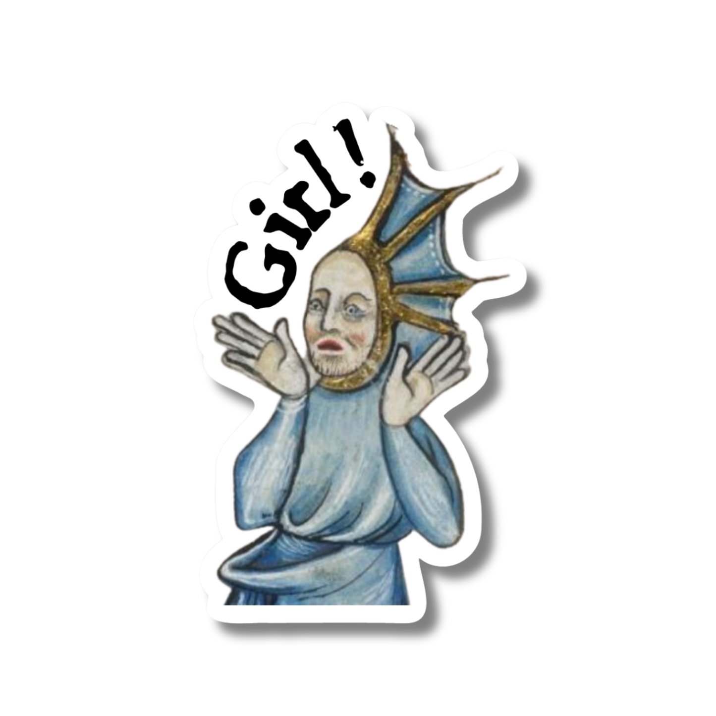 ChicalooKate - Medieval Marginalia Girl! Vinyl Sticker : Packaged Sticker