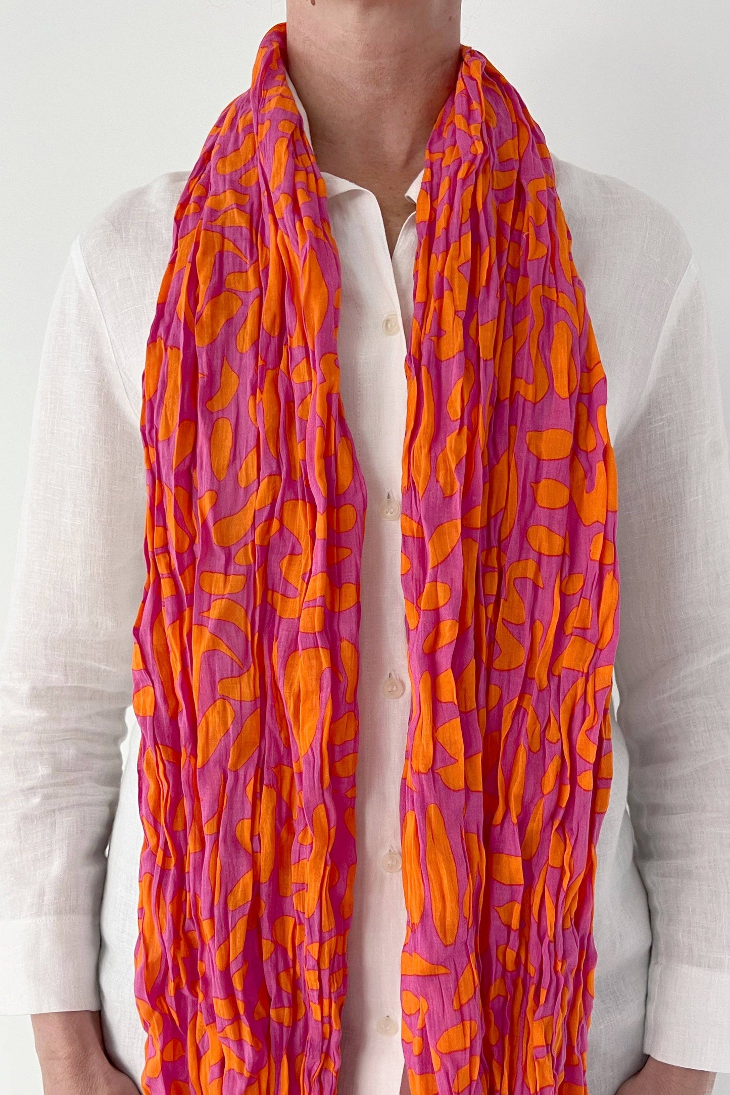 See Design - Cotton Scarf: Sonnet Pink/Orange