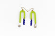 Arch Earrings - Frost Chartreuse: Cobalt - PMA Store at the Portland Museum of Art, Maine