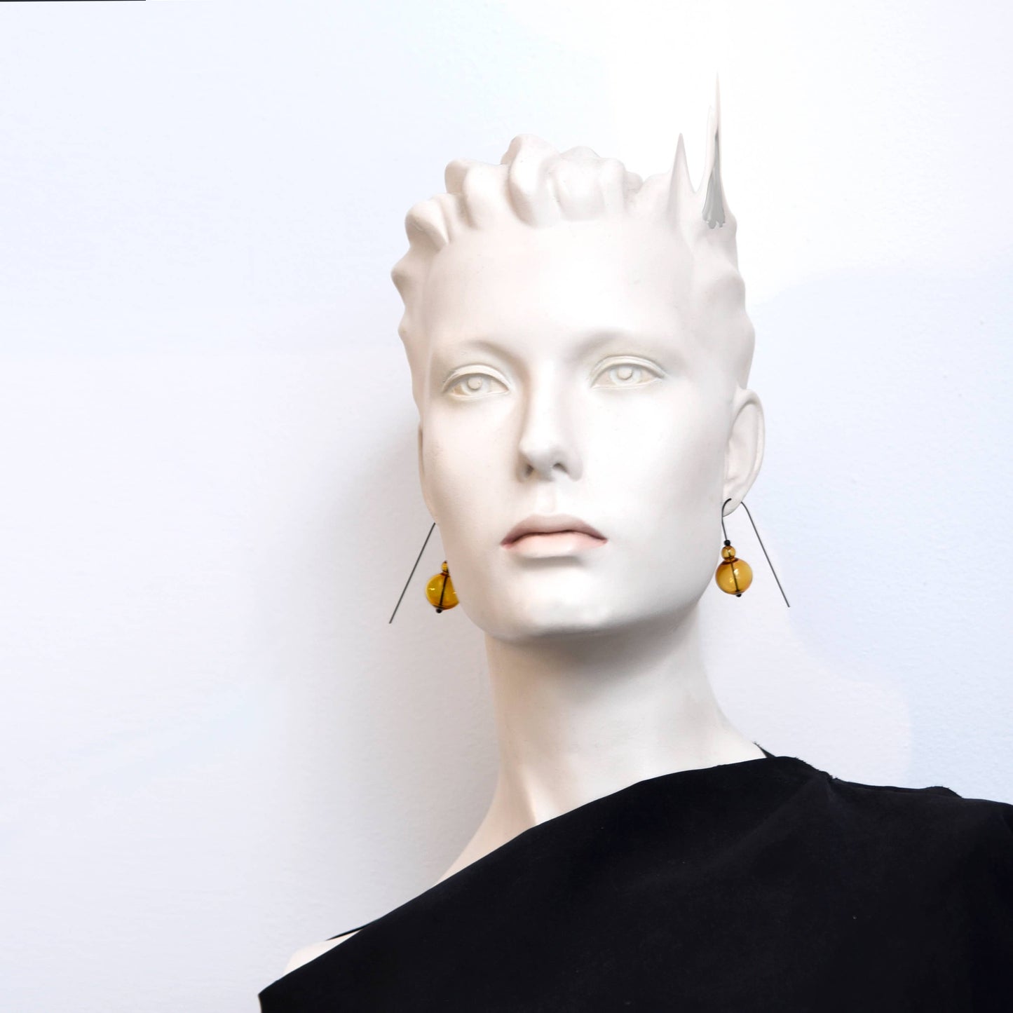 Pursuits - Mini Scoop Earrings: Glass Amber