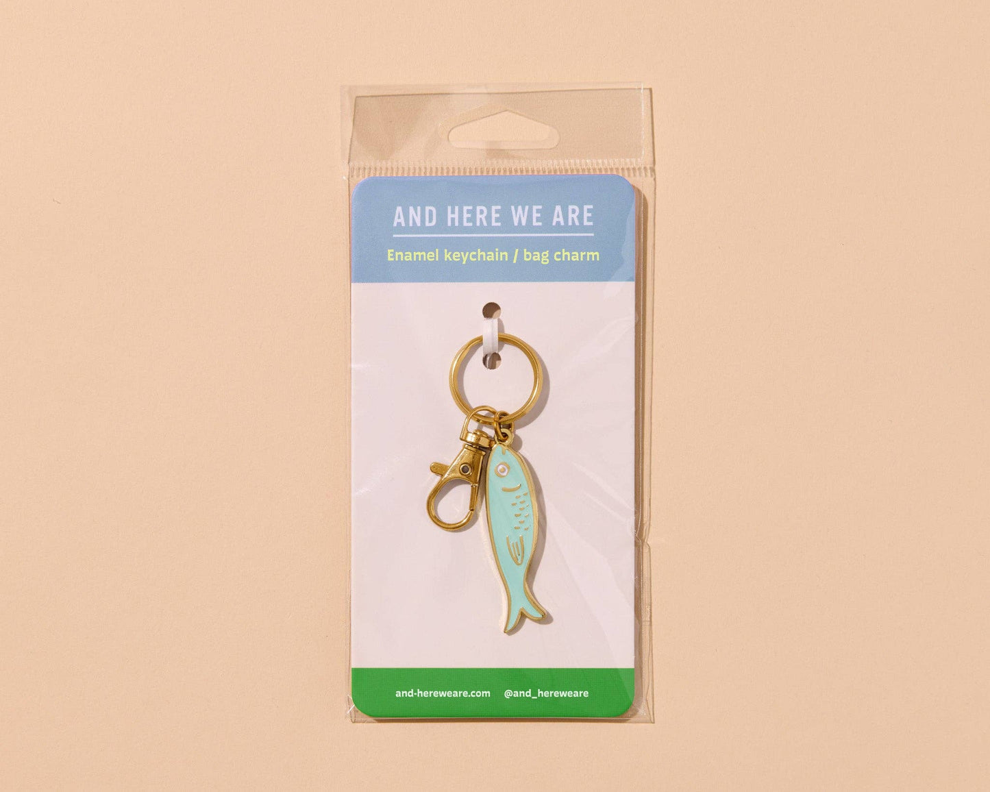 And Here We Are - Enamel Keychain & Bag Charm—Sardine (Tin Fish, Foodie Gift) - PMA Store at the Portland Museum of Art, Maine
