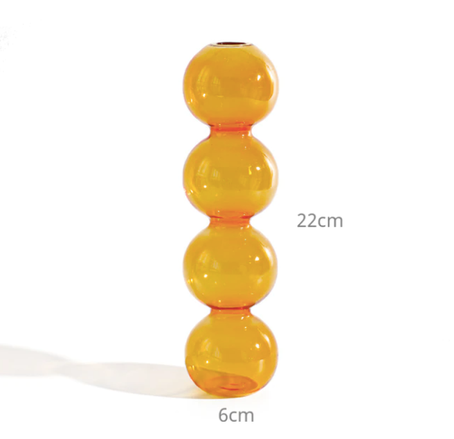 Bubble Shape Glass Vase: Orange / Tall 4 Balls - PMA Store at the Portland Museum of Art, Maine