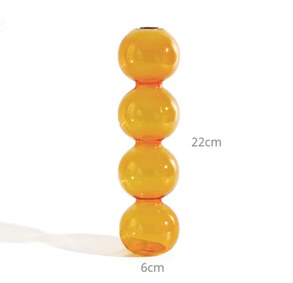 Bubble Shape Glass Vase: Orange / Tall 4 Balls - PMA Store at the Portland Museum of Art, Maine