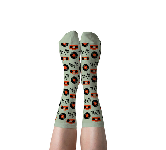 Music - Small Crew Socks - Vintage Vinyl Records Lover