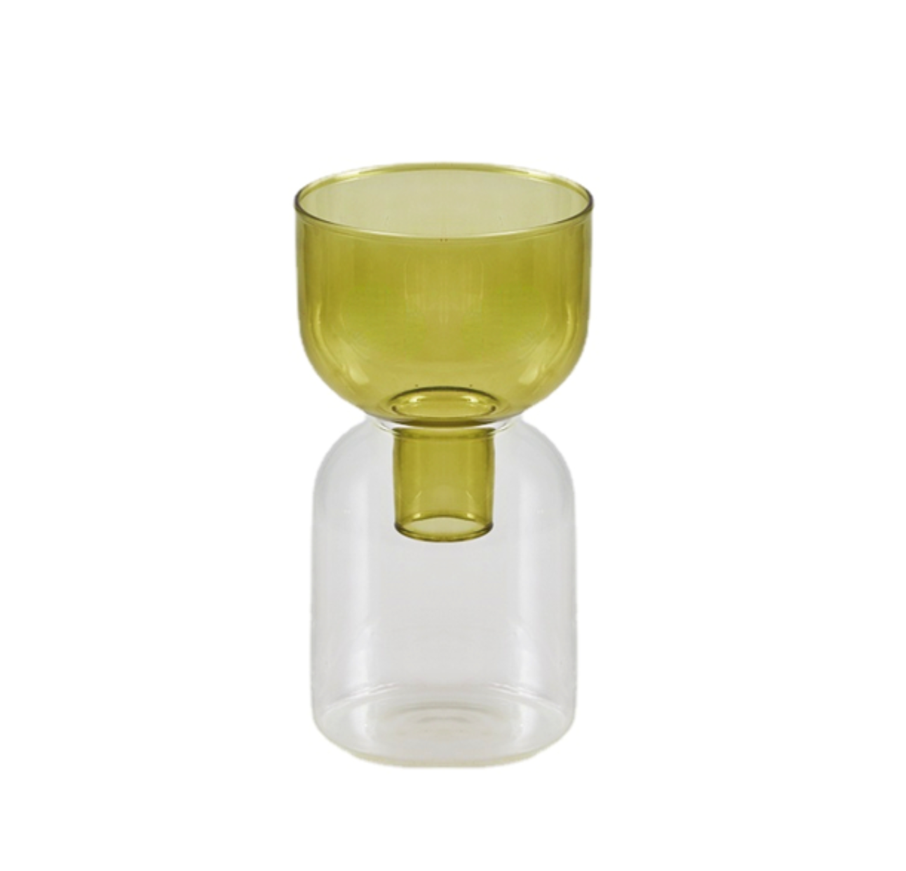 Two Way Terrarium Hydroponic Plant Vase / Candle Holder: Yellow-Green - PMA Store at the Portland Museum of Art, Maine
