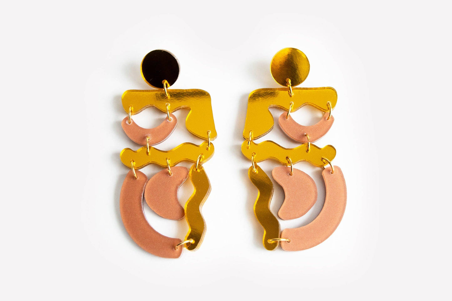 Ecoresin Squiggle Mania Earrings: Nude Solar - PMA Store at the Portland Museum of Art, Maine
