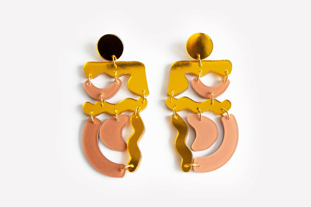Ecoresin Squiggle Mania Earrings: Nude Solar - PMA Store at the Portland Museum of Art, Maine