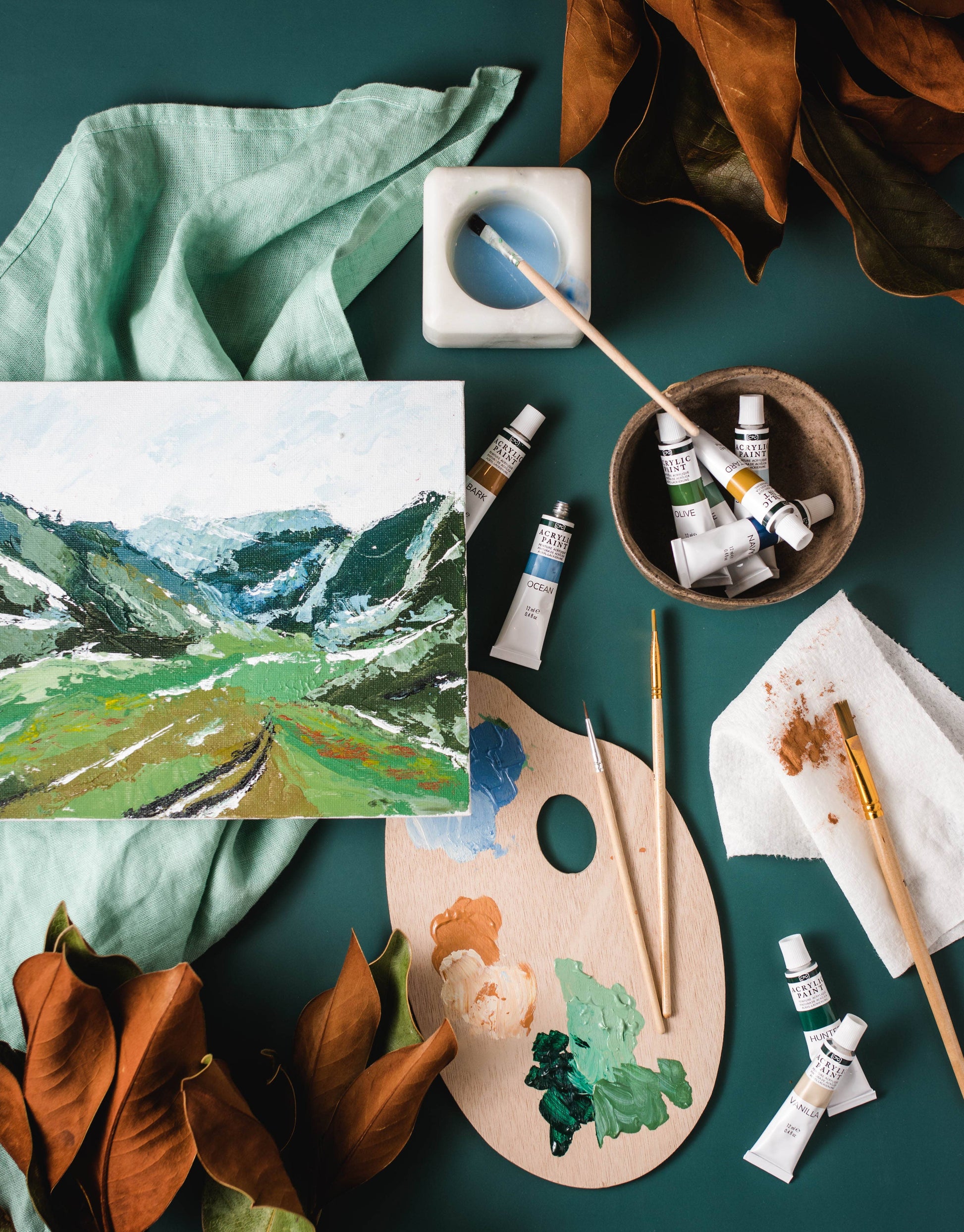 Cate Paper Co. - Mountain Valley palette knife painting kit - PMA Store at the Portland Museum of Art, Maine