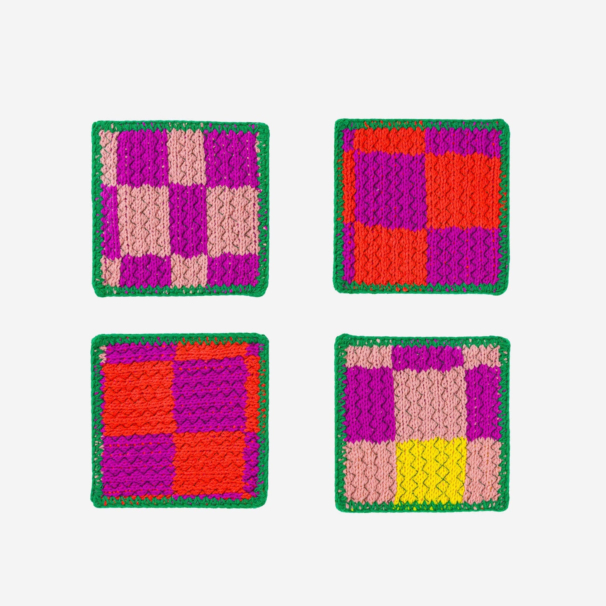 Scrap Mix Coaster Set: Kelly Lilac - PMA Store at the Portland Museum of Art, Maine