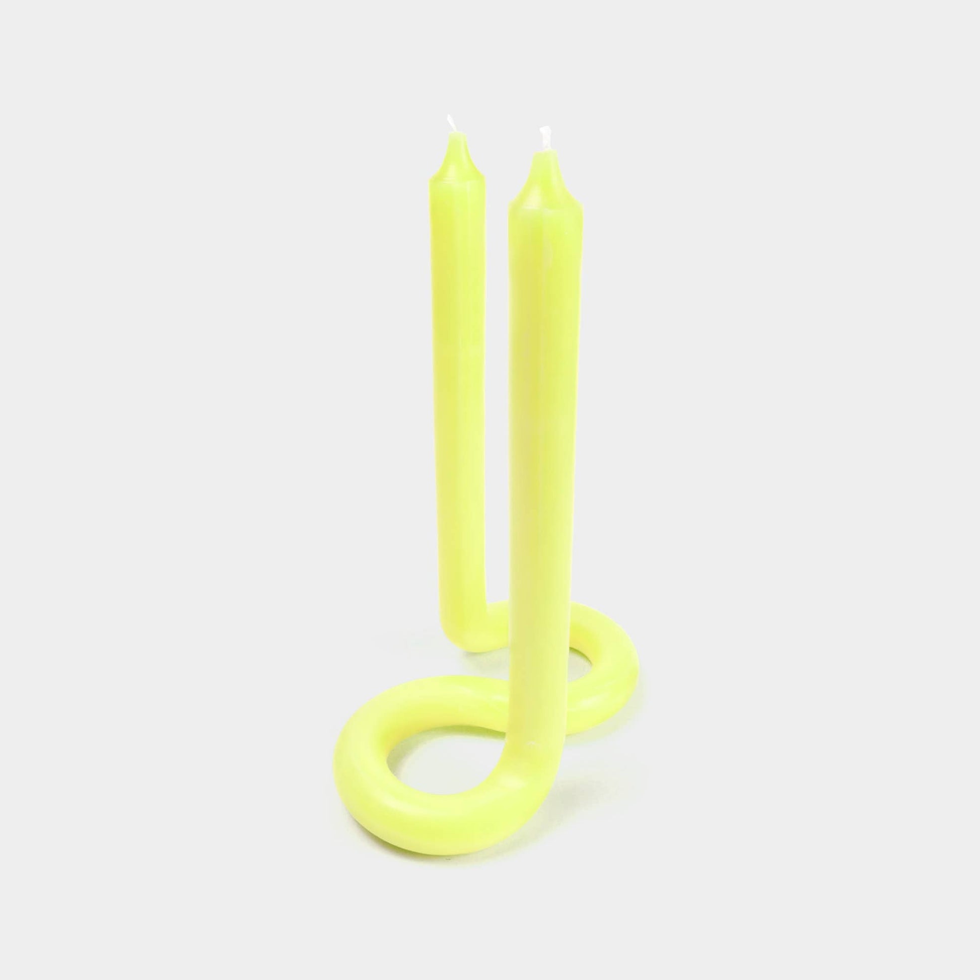 54 Celsius - Twist Candle Sticks by Lex Pott, 9.5" Tall, Yellow - PMA Store at the Portland Museum of Art, Maine