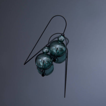 Pursuits - Mini Scoop Earrings: Glass Aqua