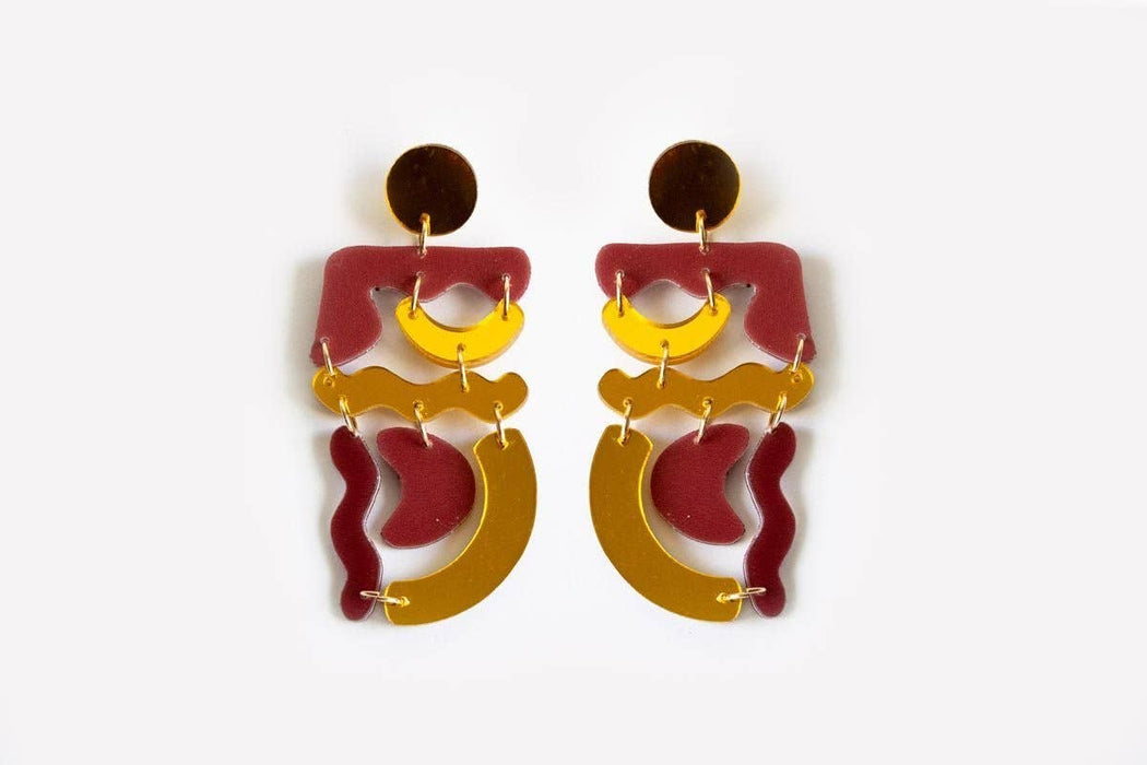 Ecoresin Squiggle Mania Earrings: Nude Solar - PMA Store at the Portland Museum of Art, Maine
