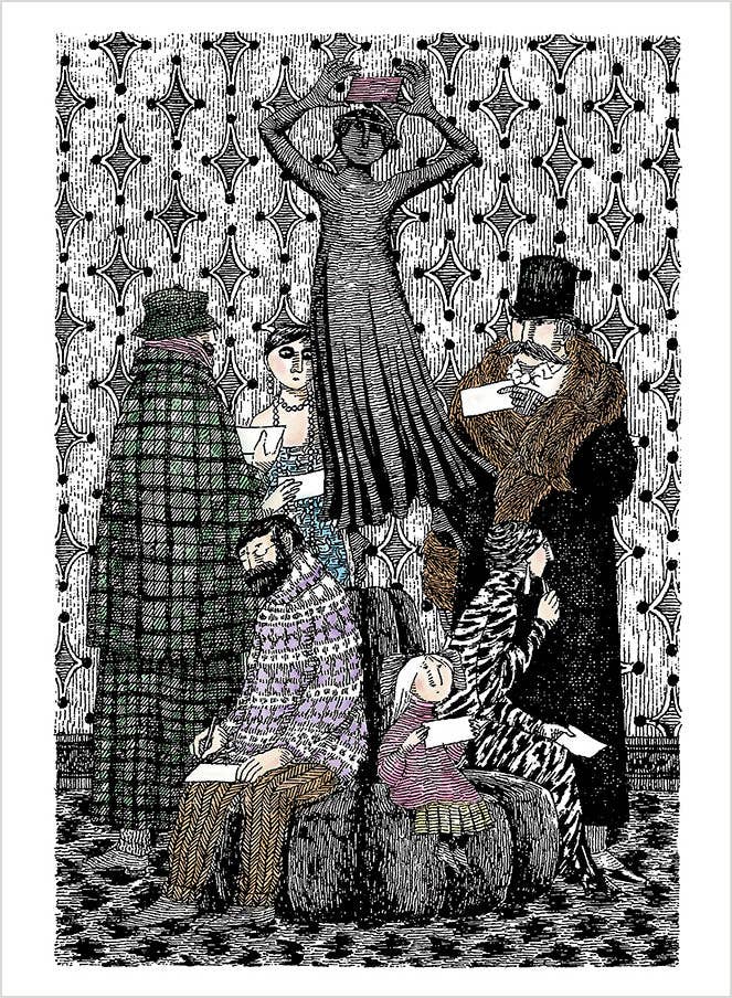 Pomegranate - Edward Gorey: Mysterious Messages, Cryptic Cards, Coded Conundrums, Anonymous Notes Book of Postcards - PMA Store at the Portland Museum of Art, Maine