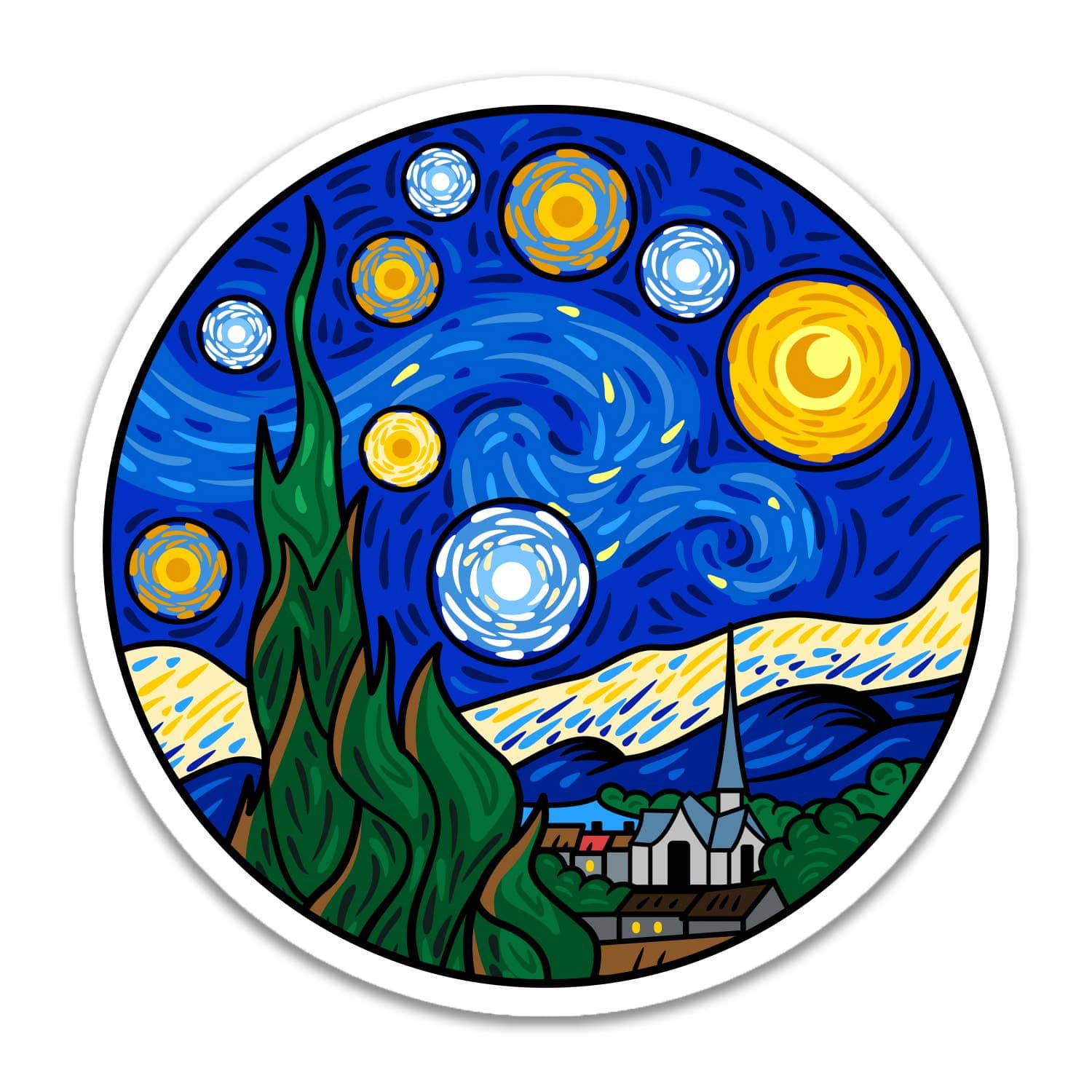 Today is Art Day - Sticker - Starry Night - Vincent van Gogh - PMA Store at the Portland Museum of Art, Maine