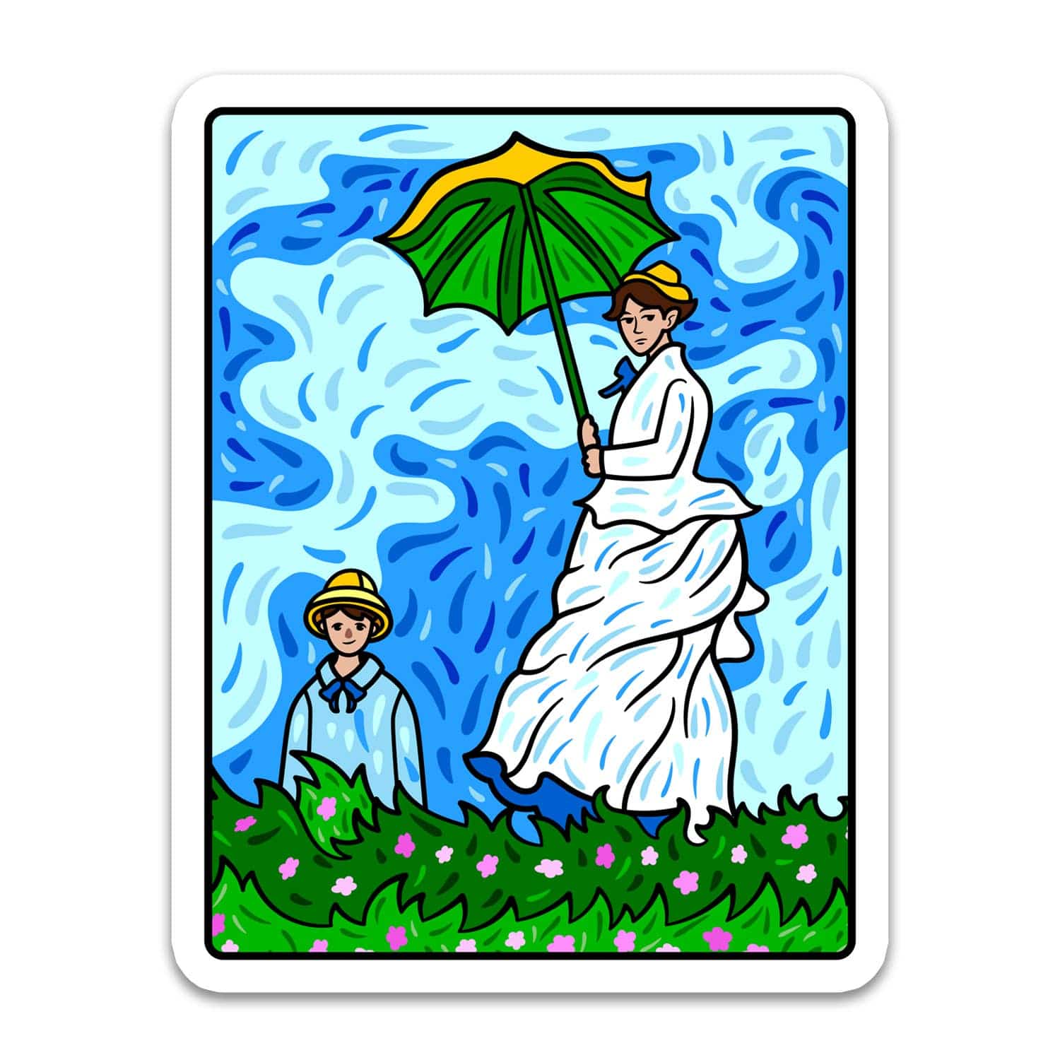 Today is Art Day - Sticker - Woman with a Parasol - Monet - PMA Store at the Portland Museum of Art, Maine