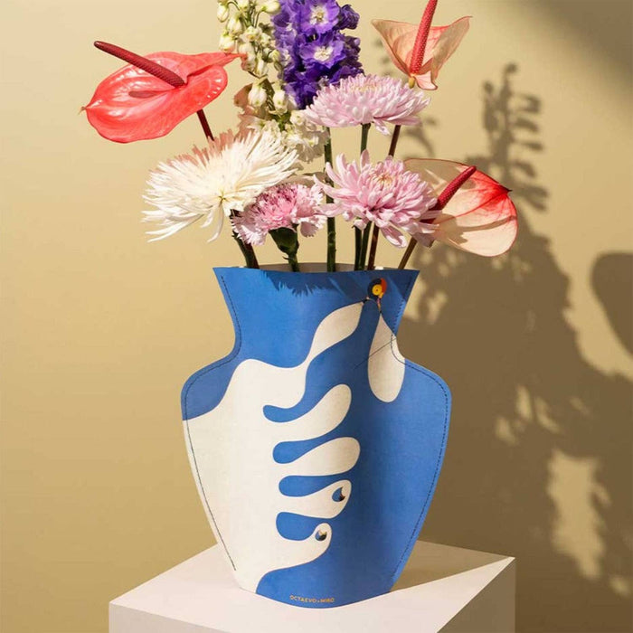 54 Celsius - OCTAEVO Miró Paper Vase - Blue - PMA Store at the Portland Museum of Art, Maine