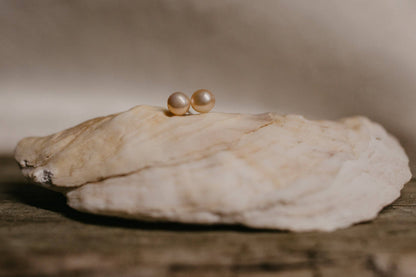 Sea Salt & Silver - Blush Pearl Stud Earrings: Small - PMA Store at the Portland Museum of Art, Maine