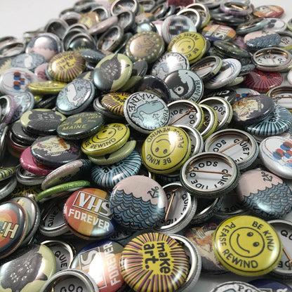 Quiet Tide Goods - Make Art Groovy Text 1inch Pin - PMA Store at the Portland Museum of Art, Maine