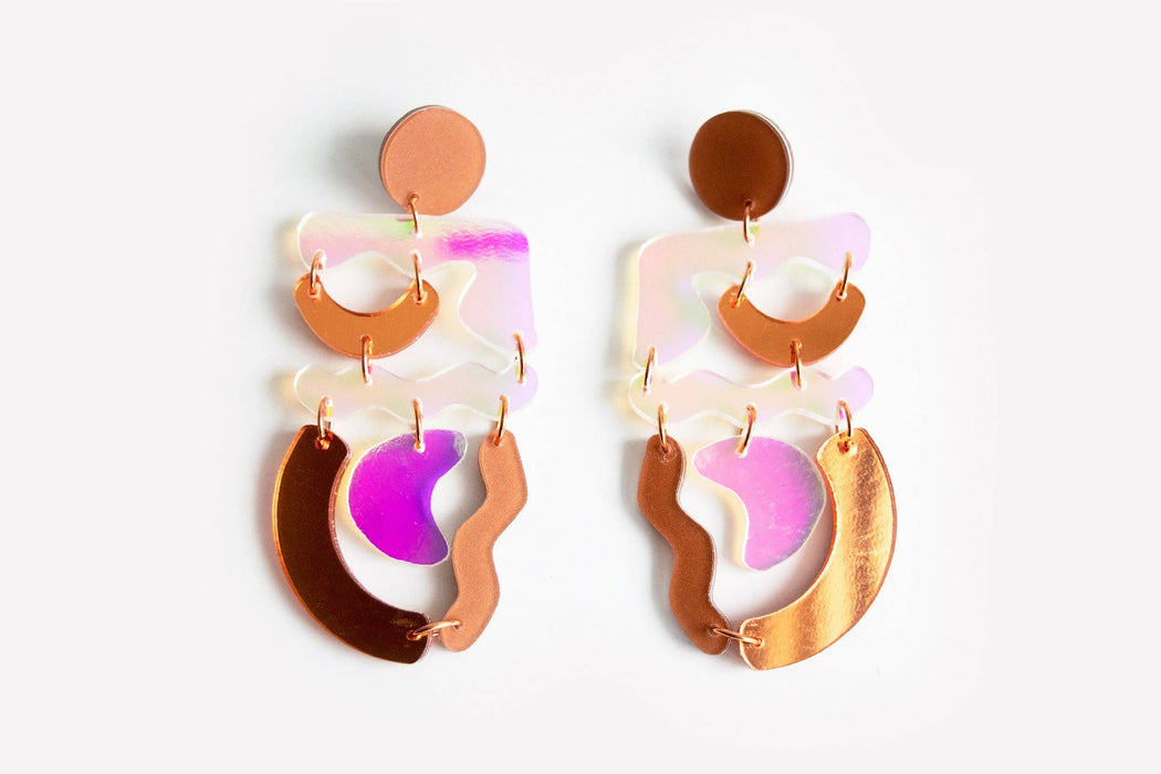 Ecoresin Squiggle Mania Earrings: Nude Solar - PMA Store at the Portland Museum of Art, Maine