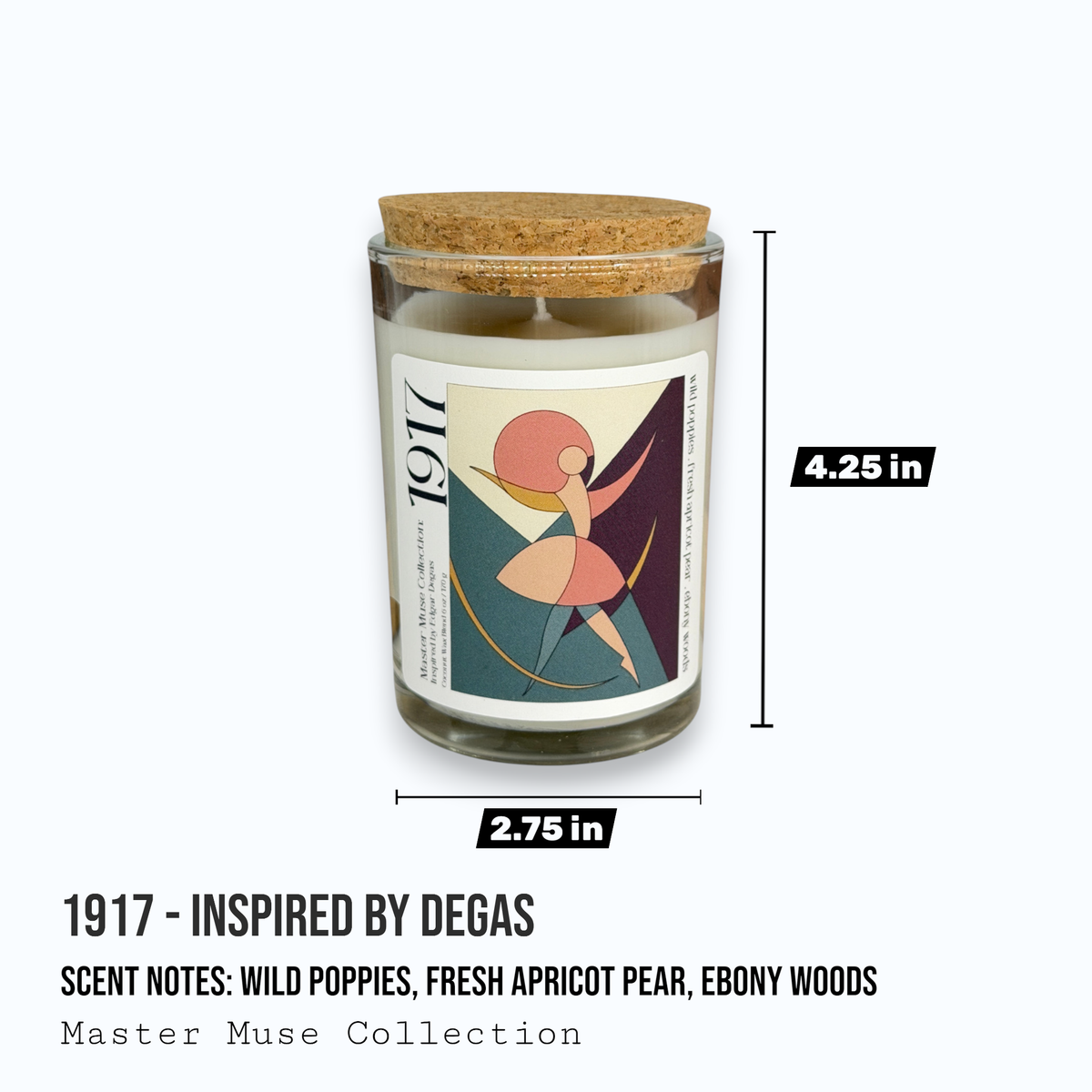 The Scented Palette - Poppy Apricot Degas-Inspired Ballet Art Candle — 1917: Candle