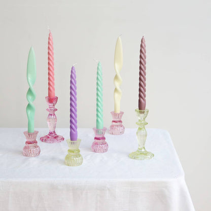 Pink & Purple Spiral Taper Candles | 4 Pack | Home Decor | - PMA Store at the Portland Museum of Art, Maine