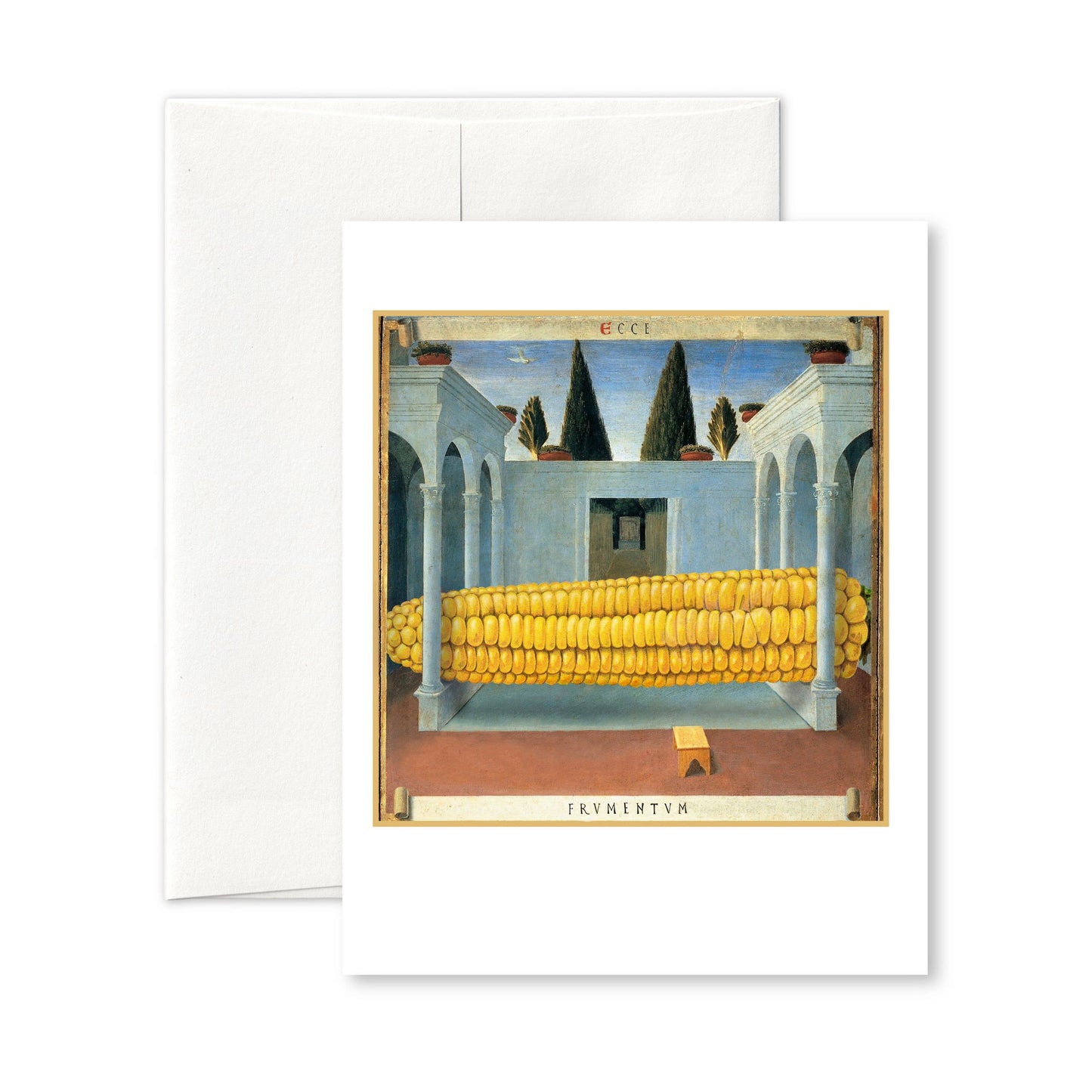 LAST 6: “Big produce: Corn" A2 notecard: Recycled white envelopes - PMA Store at the Portland Museum of Art, Maine