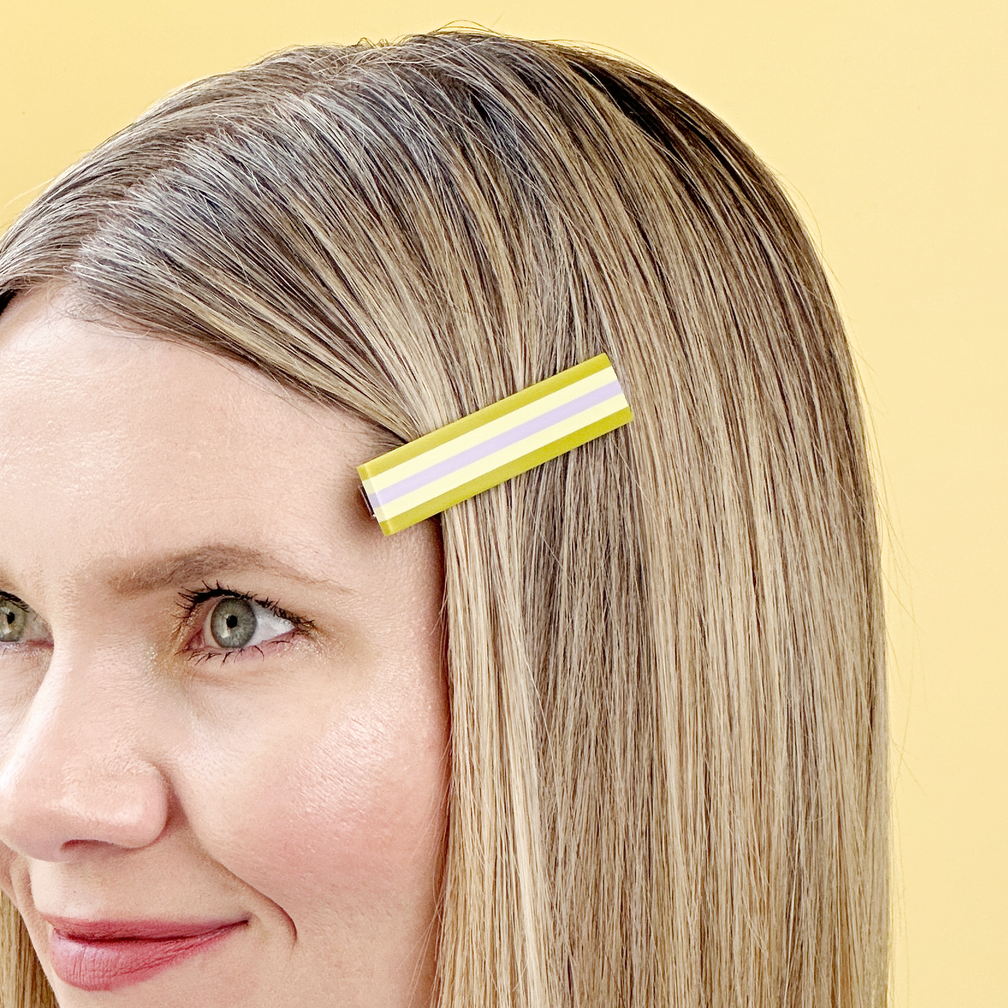 Combinist Goods - Striped Hair Clip | Large: Navy | Pastel Lilac