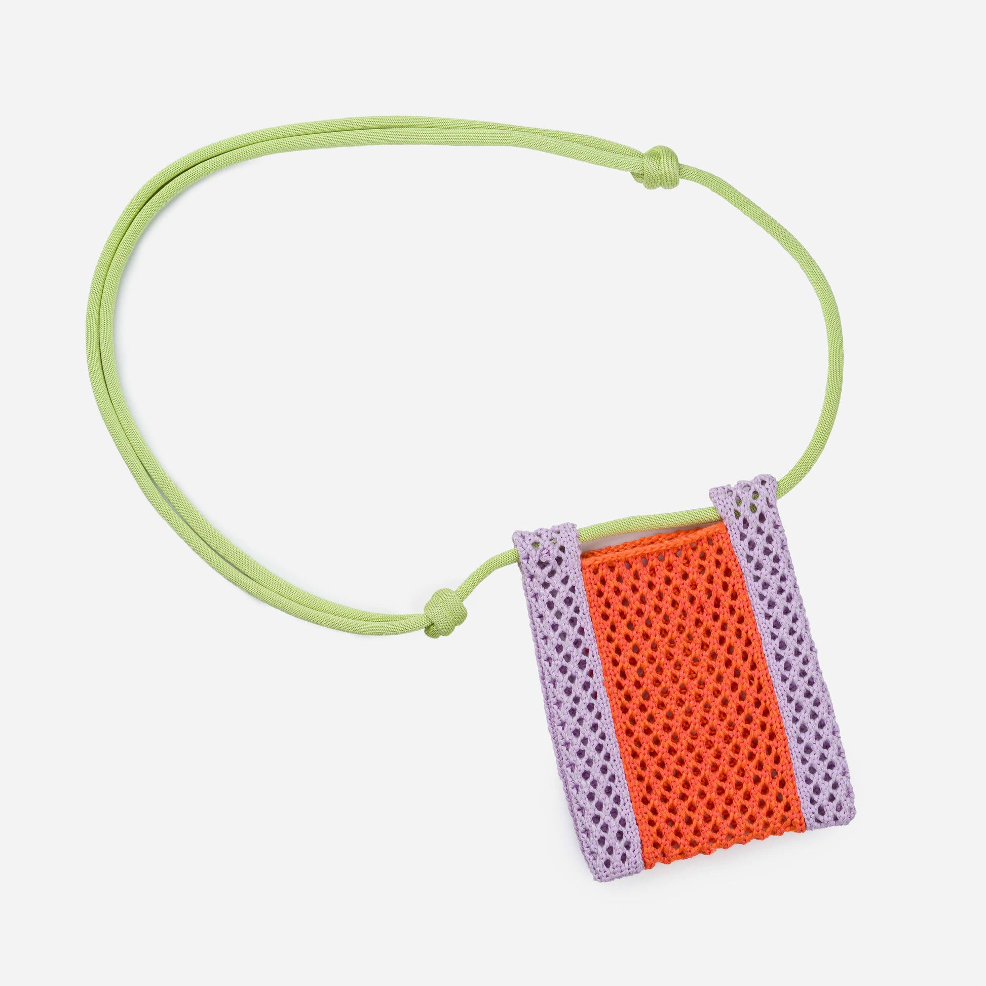 Raffia Phone Sling: Golden Olive Pink - PMA Store at the Portland Museum of Art, Maine