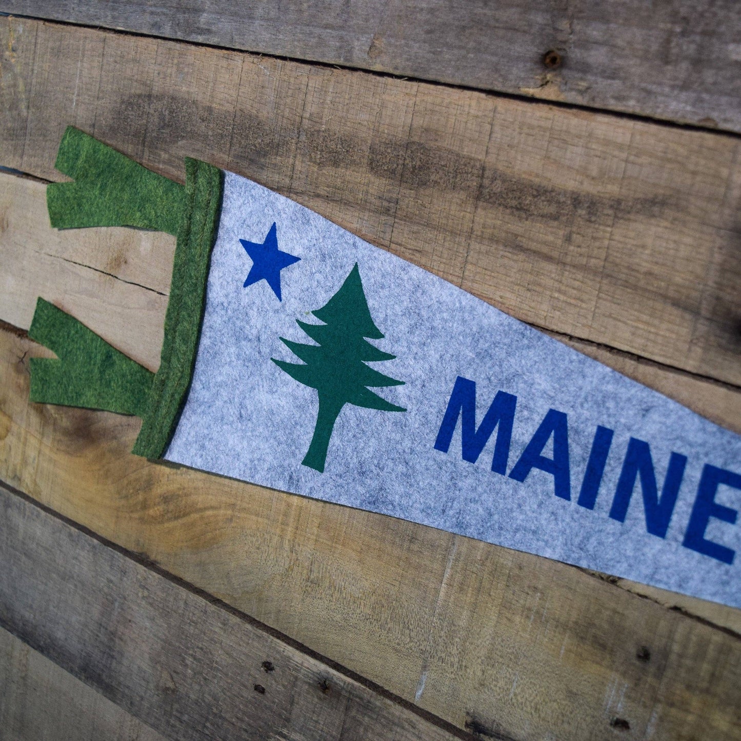 Quiet Tide Goods - Maine 1901 Flag Pennant - Grey - PMA Store at the Portland Museum of Art, Maine