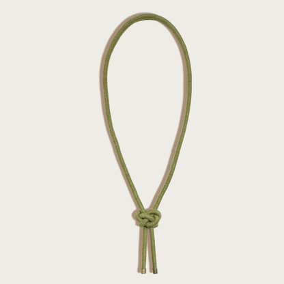 SASHA - Lanyard Knot Textile Necklace: Moss Cotton