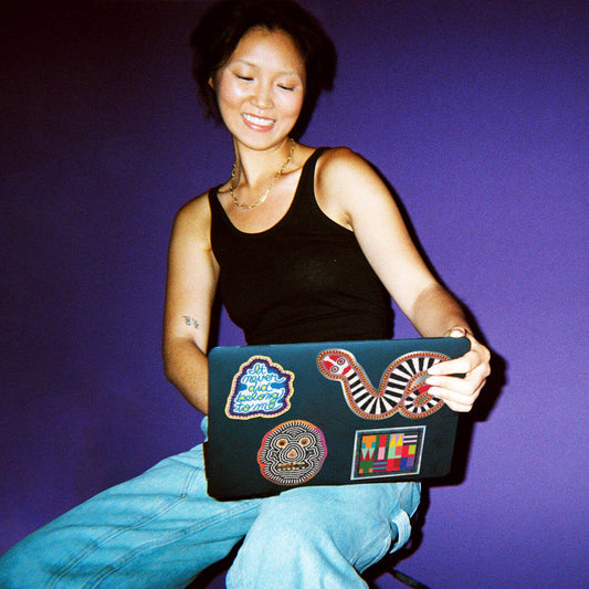 Apply Stickers - TIME WILL TELL by Jeffrey Gibson (Spring) - Die-Cut Sticker - PMA Store at the Portland Museum of Art, Maine