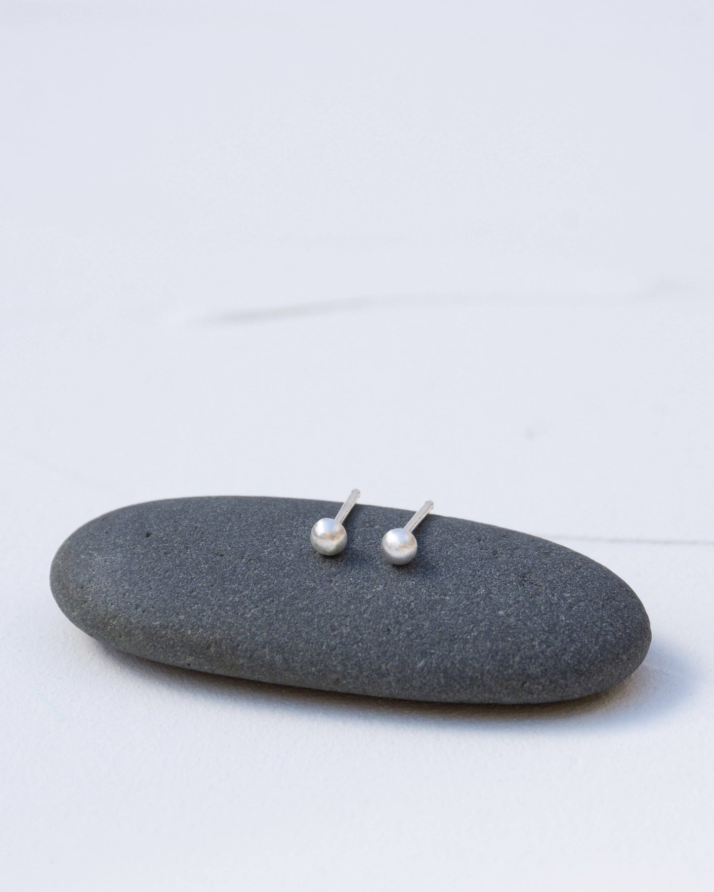 Sea Salt & Silver - Tiny Brushed Studs - PMA Store at the Portland Museum of Art, Maine