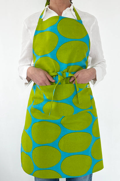 Apron: Globe Aqua/Green - PMA Store at the Portland Museum of Art, Maine
