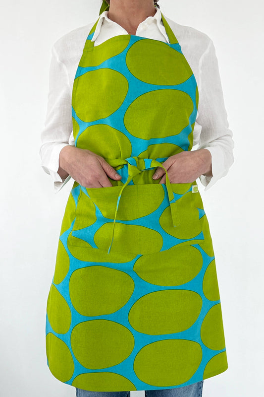 Apron: Globe Aqua/Green - PMA Store at the Portland Museum of Art, Maine