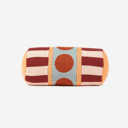 Stripe Dot Bolster Pillow: Cobalt - PMA Store at the Portland Museum of Art, Maine