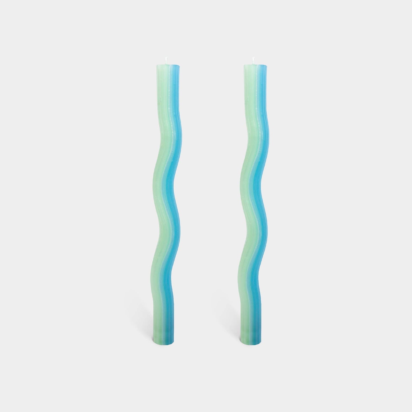54 Celsius - Wiggle Candles - Mint (2 Pack) - 11" Vibrant Taper Candles - PMA Store at the Portland Museum of Art, Maine