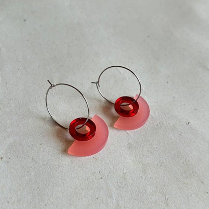 NEW Blok Earrings - Color: Turquoise and Gold Rose Mirror - PMA Store at the Portland Museum of Art, Maine