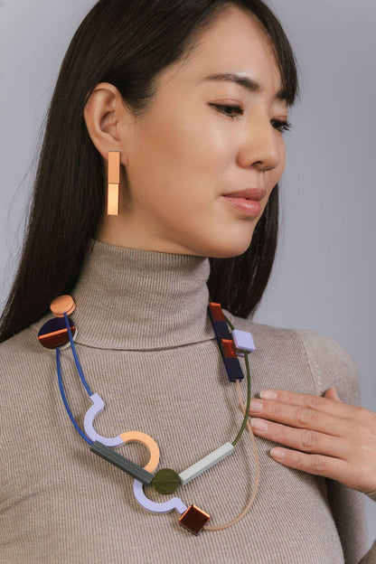 Pamela Coromoto - NEW Memphis versatile Maxi Necklace - Orange