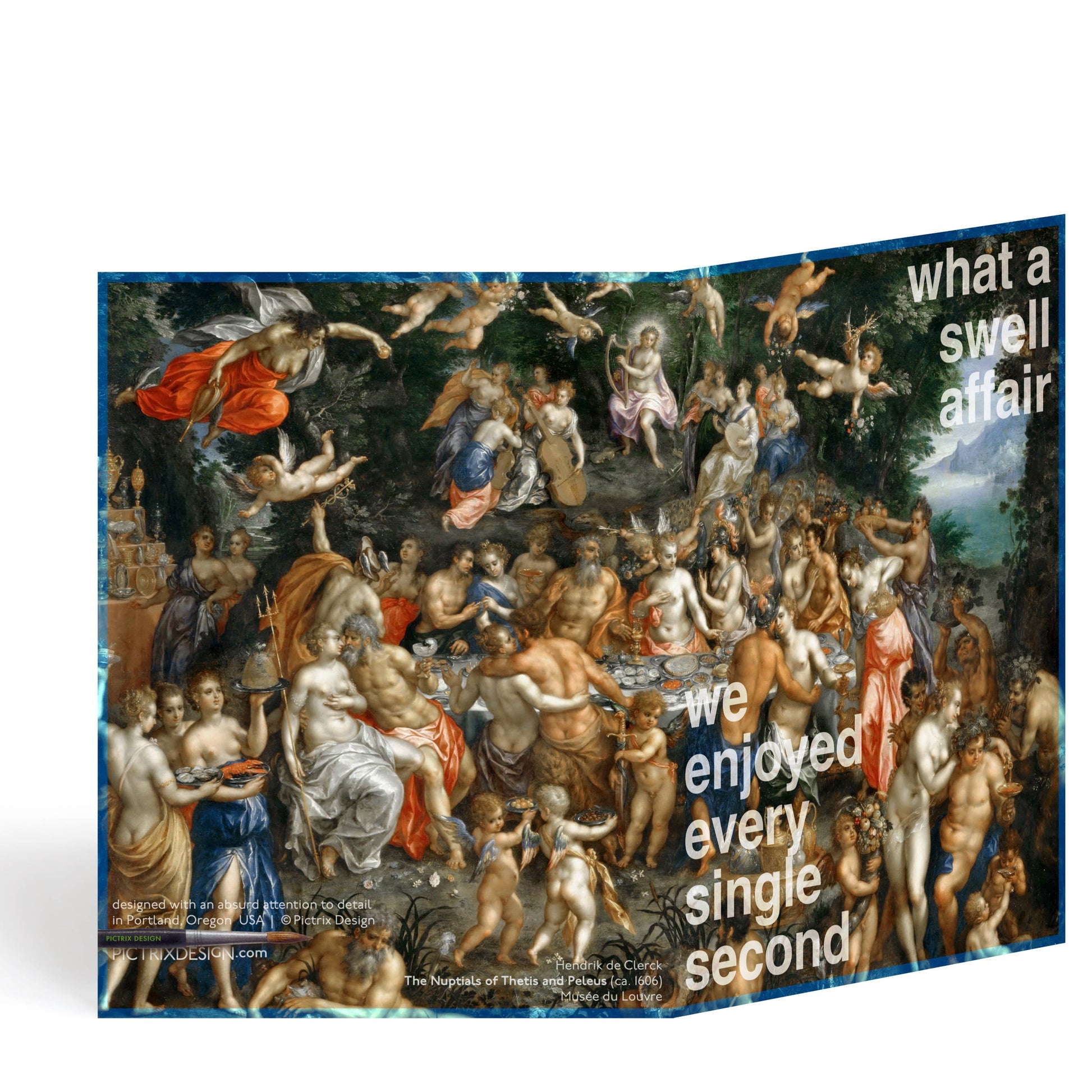 Pictrix Design - "A swell affair" thank-you notecard (A2): Recycled white - PMA Store at the Portland Museum of Art, Maine