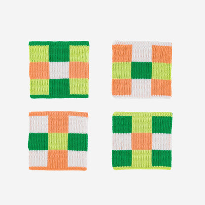 Square Square Coaster Set: Peach Lime - PMA Store at the Portland Museum of Art, Maine