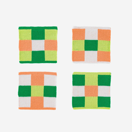 Square Square Coaster Set: Peach Lime - PMA Store at the Portland Museum of Art, Maine