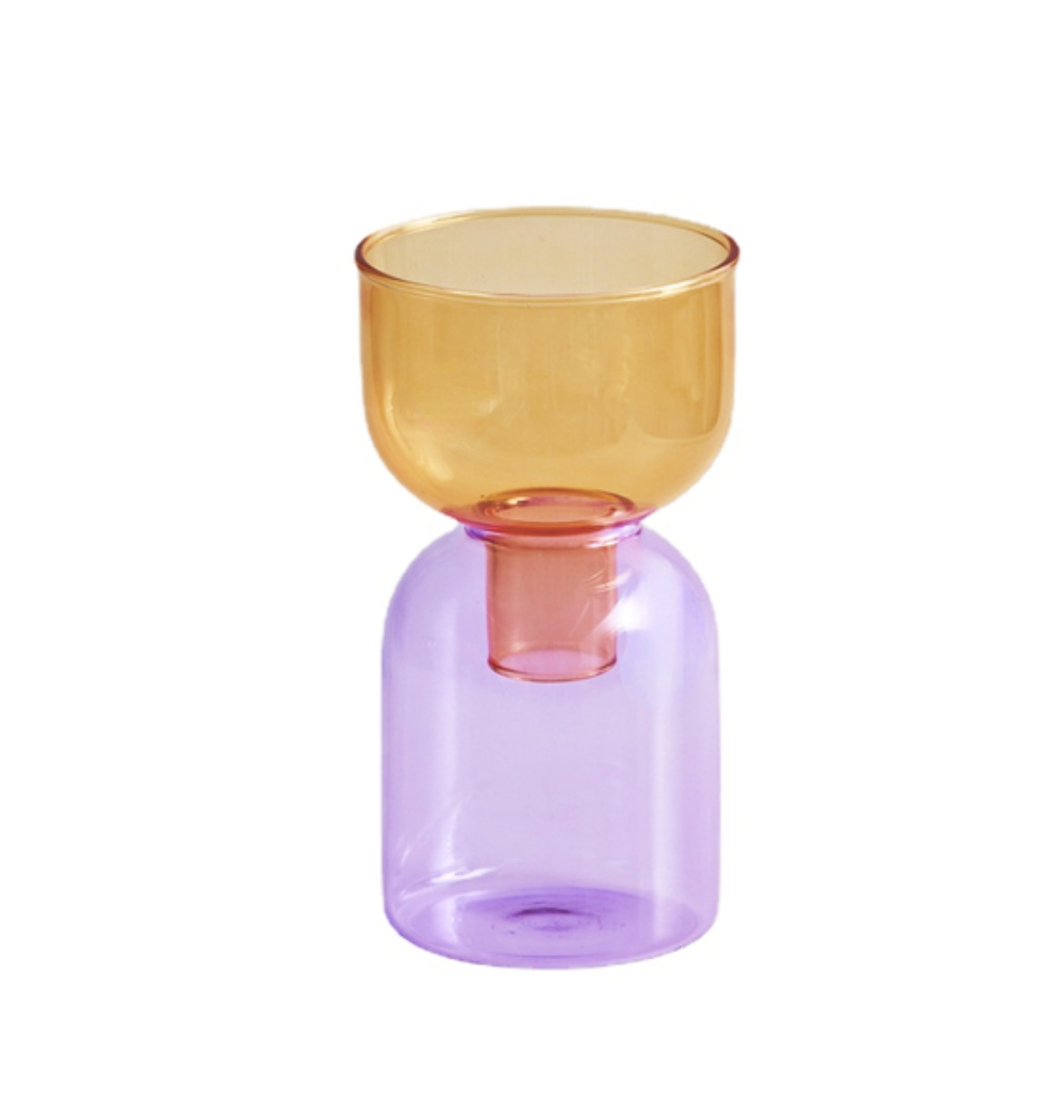 Two Way Terrarium Hydroponic Plant Vase / Candle Holder: Orange-Lilac - PMA Store at the Portland Museum of Art, Maine