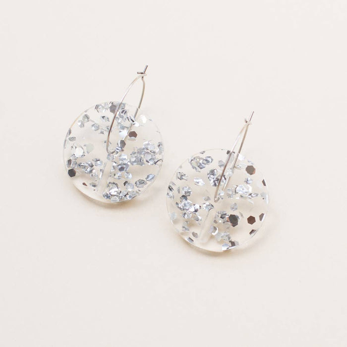 Circle Earrings - Small: Clear Iridescent - PMA Store at the Portland Museum of Art, Maine